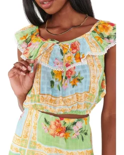 Show Me Your Mumu Carson Top White Eyelet Sale