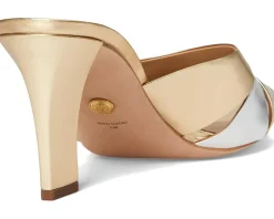 Veronica Beard Cassiel Slide Sandals Gold/Silver Discount