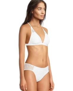 BECCA Castaway Luna Textured Halter Top White Clearance