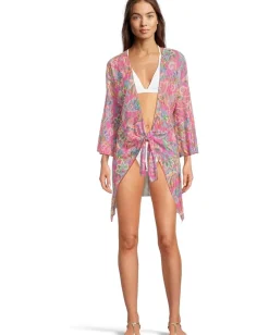 BECCA Castaway Luna Textured Halter Top White Clearance