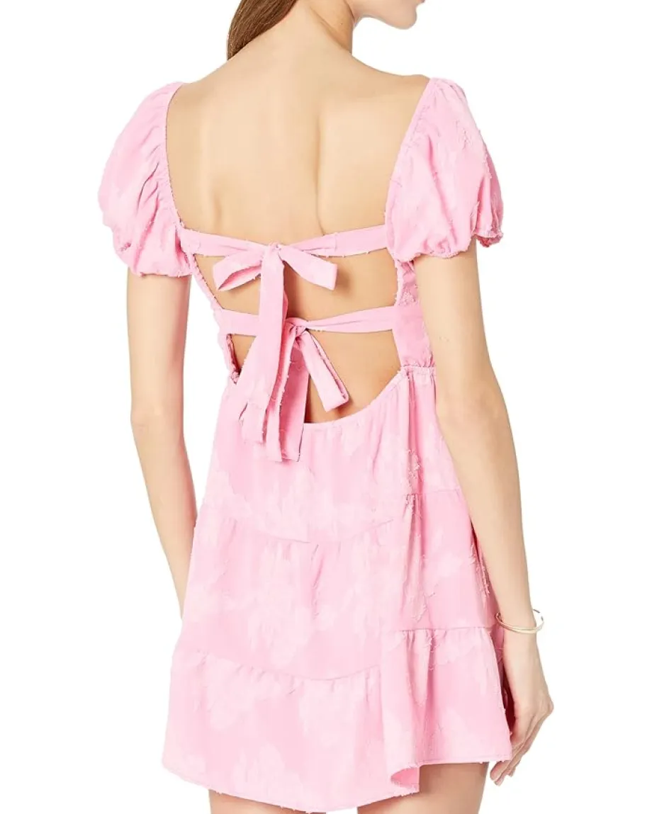 Show Me Your Mumu Cathy Mini Dress Pink Clip Floral Hot