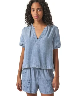 Splendid Cayden Embroidered Blouse Indigo Online