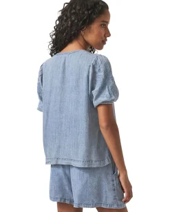 Splendid Cayden Embroidered Blouse Indigo Online