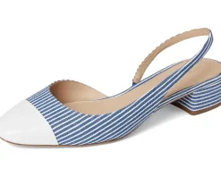 Veronica Beard Cecile Sling Blue/White Stripe Denim Online