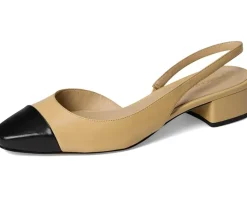 Veronica Beard Cecile Sling Wheat Beige/Black Leather Online