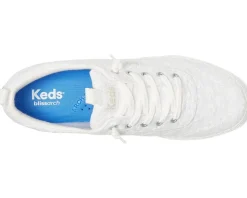 Keds Center III Slip-On Snow White Starburst Eyelet New
