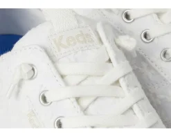 Keds Center III Slip-On Snow White Starburst Eyelet New