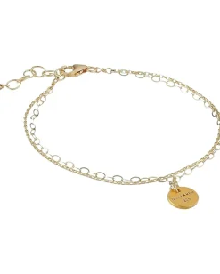 Women Dogeared Centered Medium Circle 2 Chain Bracelet