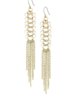 Women Lucky Brand Chain Link Fringe Earrings