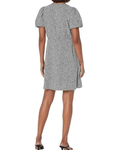 Madewell Challis Wrap Mini Dress in Tudor Floral True Black