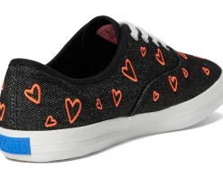 Keds Champion Seasonal Black/Red Heart Denim Sale