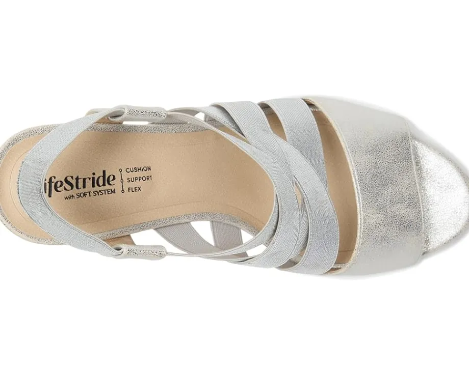 LifeStride Charlotte High Heel Sandal Silver Clearance