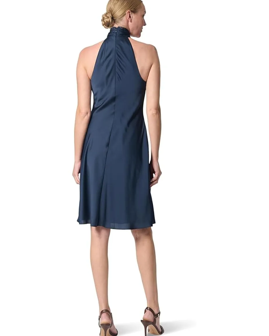 Women Lauren Ralph Lauren Charmeuse Halter Cocktail Dress