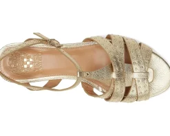 Vince Camuto Chaya Studded Gladiator Flat Sandals Egyptian Gold New