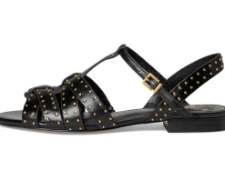 Vince Camuto Chaya Studded Gladiator Flat Sandals Black