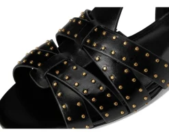 Vince Camuto Chaya Studded Gladiator Flat Sandals Black