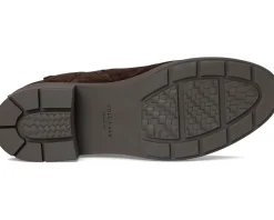 Cole Haan Cherise Lace-Up Lug Boots Dark Chocolate Suede Waterproof New