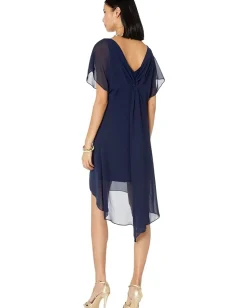 Women Adrianna Papell Chiffon Overlay Sheath Dress