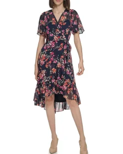 Women Calvin Klein Chiffon Print Maxi Dress