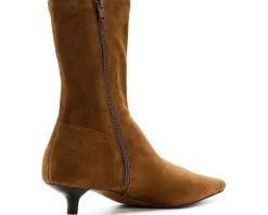 Madewell Ciel Kitten Heel Glove Bootie - Suede Warm Chestnut Clearance