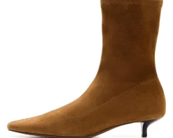 Madewell Ciel Kitten Heel Glove Bootie - Suede Warm Chestnut Clearance