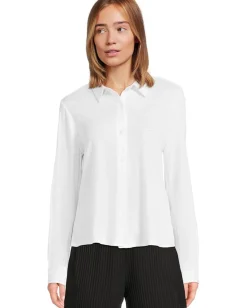 Eileen Fisher Classic Collar Shirt White 8 Best