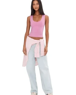 Free People Clean Lines Muscle Cami Orchid Smoke 1