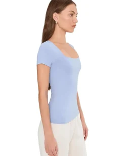 Free People Clean Lines Sunfade Baby Tee Dawn Breeze New