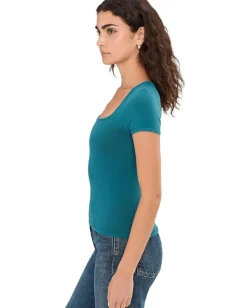 Free People Clean Lines Sunfade Baby Tee Still Sea Sale