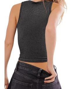 Free People Clean Slate Tank Black Hot