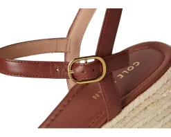 Cole Haan Cloudfeel Keeton Espadrille Flatforms Tan Raffia/Dark Cuoio Leather Online