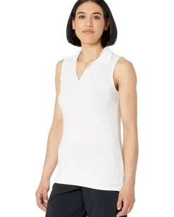 PUMA Golf Cloudspun Coast Sleeveless Polo Bright White Discount
