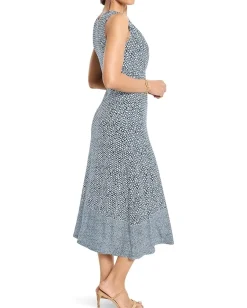 NIC+ZOE Coastal Geo Ella Dress Blue Multi Clearance