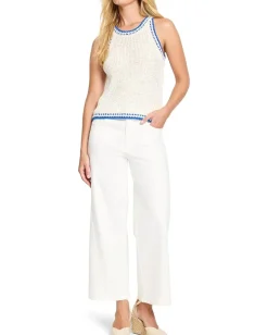 NIC+ZOE Coastline Knit Tank Cream Multi New