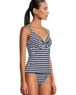 Tommy Bahama Coastline Stripe Underwire Tankini Mare Navy Hot