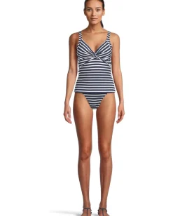 Tommy Bahama Coastline Stripe Underwire Tankini Mare Navy Hot