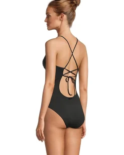 Women BECCA Colette Clare Crochet Flower Plunge One Piece