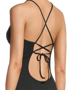 Women BECCA Colette Clare Crochet Flower Plunge One Piece