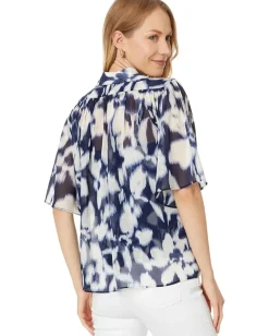 Women Vince Camuto Collard Short Slv Blouse W Shirt