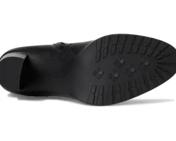 Lauren Ralph Lauren Collins Burnished Leather Tall Boots Heel Black Hot