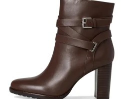 Women Lauren Ralph Lauren Collins Calfskin Bootie Heel