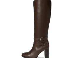 Women Lauren Ralph Lauren Collins Calfskin Tall Boots Heel