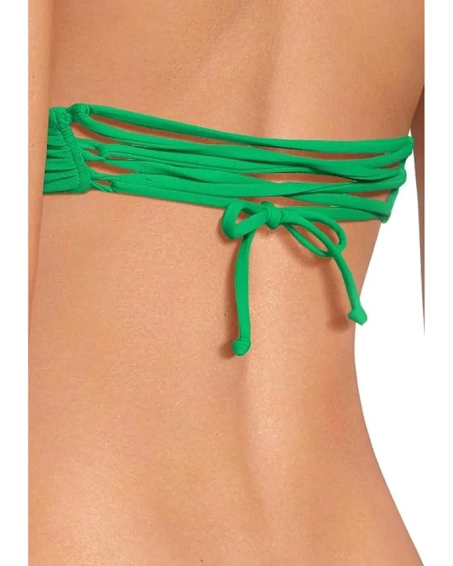 BECCA Color Code Mira Rouched Halter Top Emerald New