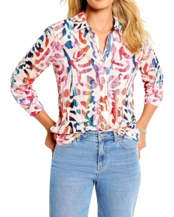 Women NIC+ZOE Color Wash Cotton Shirt