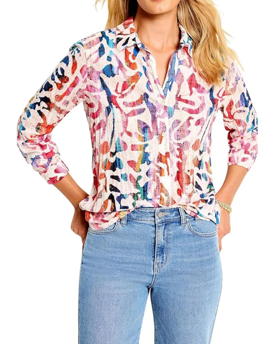 Women NIC+ZOE Color Wash Cotton Shirt