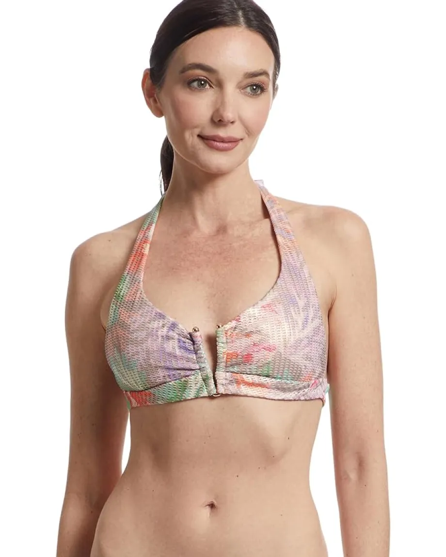 Women BECCA Coral Reef Viviana Wide Band Halter Top