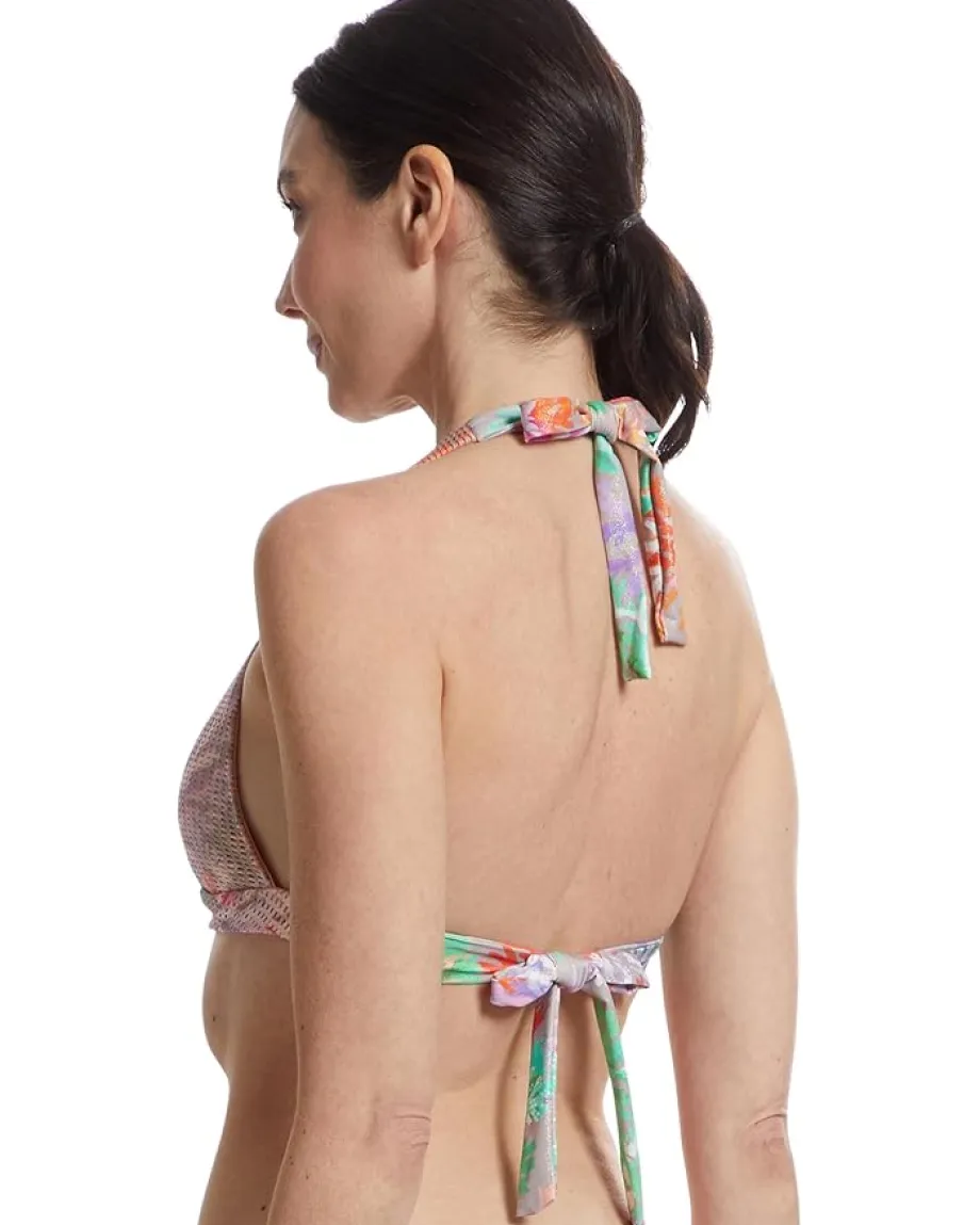 Women BECCA Coral Reef Viviana Wide Band Halter Top