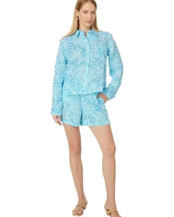 Lilly Pulitzer Coralynn Button-Down Resort White Goombay Grooves Discount