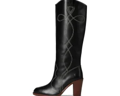 Frye Corinne Tall Deco Stitch Black Hot