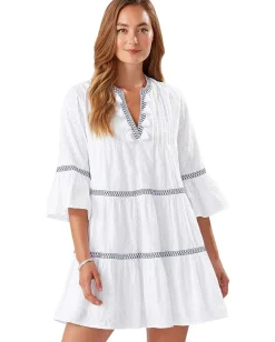 Women Tommy Bahama Cotton Clip Embellished Tier Dress